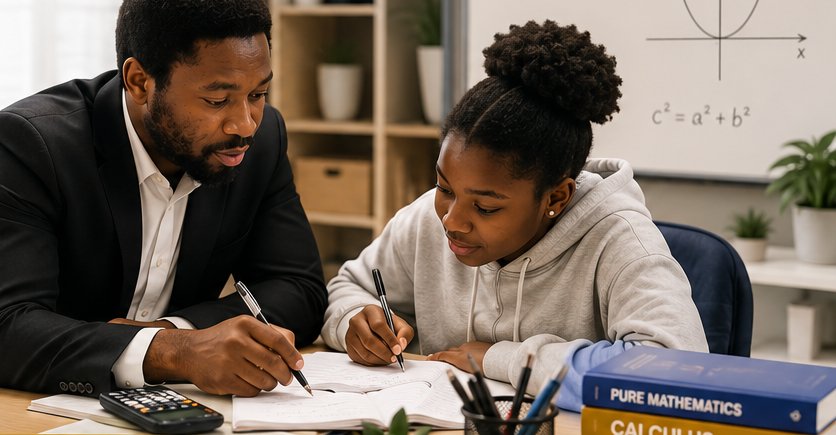 Tutor working one-on-one with a learner